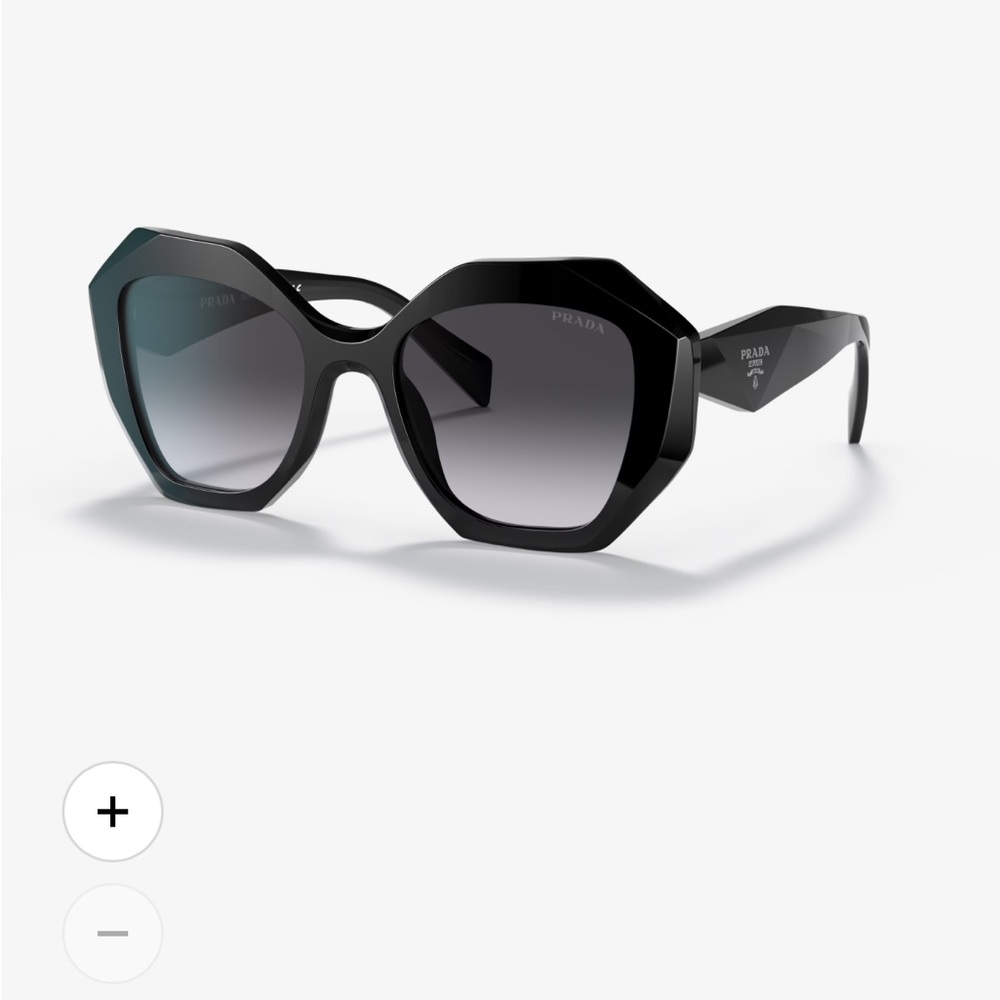 Prada Black Geometric Oversized Sunglasses PR 16wsf